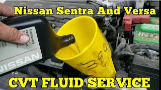 Nissan Sentra Sv And Versa CVT Fluid Service 2013 [upl. by Gintz]