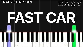 Tracy Chapman  Fast Car  EASY Piano Tutorial [upl. by Nosdrahcir]