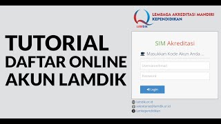 Cara Registrasi Online Akun SIMALAMDIK  LAMDIK [upl. by Doloritas]