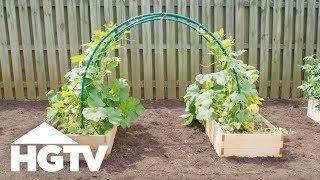 Way to Grow Easy PVC Garden Trellis  HGTV [upl. by Anir201]