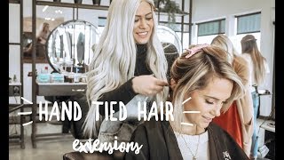 INSTALLING  BLENDING HAND TIED HAIR EXTENSIONS [upl. by Yard]