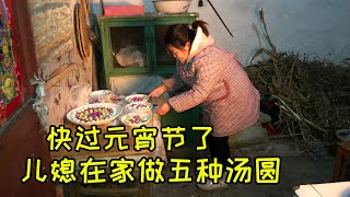 快过元宵节了，儿媳给公婆做汤圆，尝试做5种颜色，吃着都很甜 I It’s almost the Lantern Festival makes 5 kinds of dumplings喜闹元宵 [upl. by Pepper]