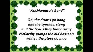 MACNAMARAS BAND words text amp lyrics St Patrick IRISH IRELAND top sing along song [upl. by Wenonah]