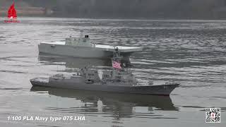 Arkmodel 1100 Plan Type 075 LHA Amphibious RC Warship Model No7571 [upl. by Jaan84]