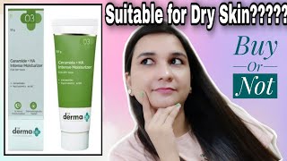 The Derma Co Ceramide amp Hylauronic Acid Face Moisturizer for Dry Skin ll Review amp Demo DrySkincare [upl. by Fabron]