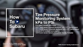 How to Change a Subaru Vehicle’s Tire Pressure Monitoring From kPa to PSi iSET Switch [upl. by Omsoc]