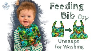 FEEDING BIB WITH POCKET DIY  Ultimate Beginner Friendly Baby Bib with FREE PATTERN [upl. by Bindman]