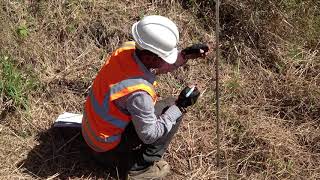 Dynamic Cone Penetrometer DCP Test on a STEEP Slope [upl. by Anelyak]