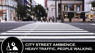 Sound Effects  City Street Ambience Heavy traffic people walking [upl. by Nyrtak]