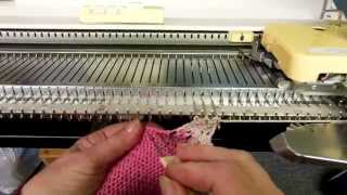 Machine Knitting Experiences Raised Diagonal HalfCable Trim part 1 by Carole Wurst [upl. by Ednew]