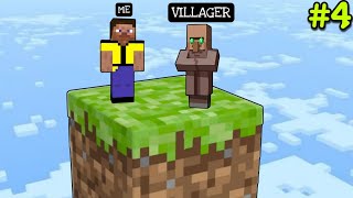 I FOUND A VILLAGER IN ONE BLOCK  MINECRAFT ONE BLOCK 4 [upl. by Yretsym432]