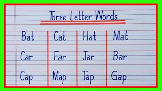 Three Letter Words in English  3 Letter Words in English  Three Letter Words Phonics Sound [upl. by Aneryc59]