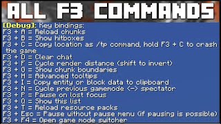 Minecraft  All F3 Commands [upl. by Kathye]