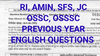 RI ARI AMIN SFS OSSC OSSSC PREVIOUS YEAR ENGLISH QUESTIONS odisha exam education odiaguru [upl. by Roosevelt]