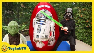 GIANT EGG SURPRISE OPENING Star Wars The Force Awakens Toys Kids Video [upl. by Kramlich]