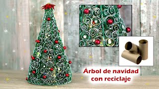 ÁRBOL NAVIDEÑO CON TUBOS DE CARTÓN RECICLADOS MANUALIDADES PARA NAVIDAD 2020 DECORACION NAVIDEÑA [upl. by Alul856]