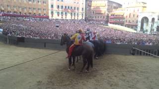 Palio Race in Siena 2014 from Finish Line [upl. by Assirrec]