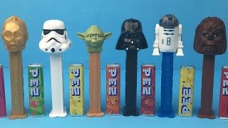 Star Wars PEZ Candy Dispensers include C3PO Stormtrooper Yoda Darth Vader R2D2 Chewbacca dispenser [upl. by Deenya]