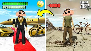 GTA 5🤑POOR SHINCHAN And FRANKLIN Becomes Billionaire [upl. by Franky]