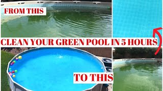 How to clean a GREEN ABOVE GROUND POOL [upl. by Frager]