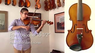 Franz Sandner 15 12quot viola Germany  Brandon Encinas  at the Metzler Violin Shop [upl. by Baun562]