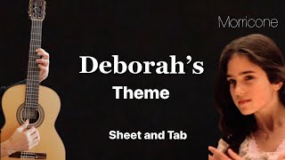 Deborah’ s theme E Morricone Guitar lesson sheet and Tab [upl. by Amsa799]