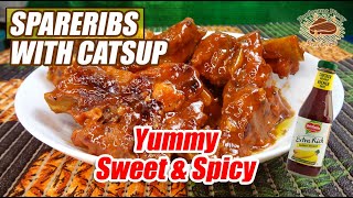 SPARERIBS WITH CATSUP 🍖 SWEET AND SPICY SPARERIBS WITH BUTTERY TASTE [upl. by Scurlock]