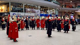 Household Cavalry Band Takes London Waterloo Station by Storm [upl. by Notsuj583]