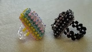 Rectangle Right Angle Weave Ring Part 2 of 2 [upl. by Zebedee258]