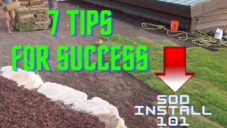 HOW TO LAY SOD PROPERLY Sod Laying FROM start to FINISH [upl. by Lorolla425]