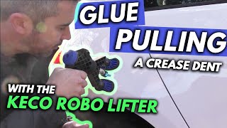 How To Remove A Crease Dent With The KECO Robo Lifter  PDR Glue Pulling Tutorial [upl. by Niret559]