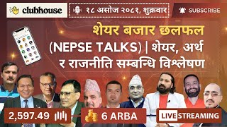 NEPAL SHARE MARKET NEWS amp ANALYSIS NEPSE LIVE CLUBHOUSE DISCUSSION  सेयर बजार नेपाल NEPSE TODAY [upl. by Kolodgie]