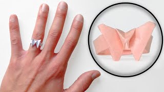 Comment faire une BAGUE PAPILLON en ORIGAMI [upl. by Annoik]