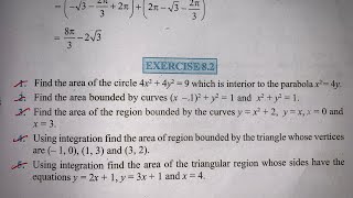 EX 82 Q1 TO Q7 SOLUTIONS OF APPLICATION OF INTEGRALS NCERT CHAPTER 8 CLASS 12th [upl. by Calbert]