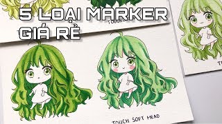 Họa cụ Lỗ Store  Review màu Touchliit Touch Soft Head Touchnew và Kuelox  Cheap Marker [upl. by Basia]