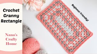 Crochet Granny Rectangle Pattern  Easy and great for blankets [upl. by Heti]