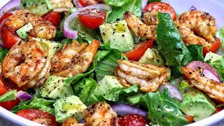 Grilled Shrimp and Avocado Salad  Fresh Shrimp Salad Recipe [upl. by Llenrod]