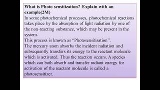 BCU NEP CHEMISTRY PAPER 6 PHOTO CHEMISTRY QUESTION ANSWER [upl. by Adali]