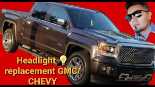 How to replace headlight bulbs 20142019 GMC SIERRA SILVERADO [upl. by Sllew]