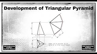 Development of triangular pyramid  Development of Surfaces  Engineering Drawing [upl. by Crain]