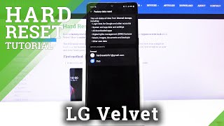 Hard Reset on LG Velvet – Bring Back Default Settings  Delete Data [upl. by Groscr]