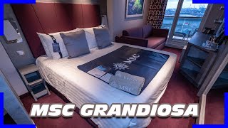 MSC Grandiosa Balcony Cabin Tour in detail  13221  4K [upl. by Giraldo]