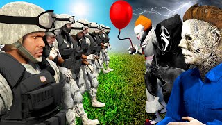 The ARMY vs HALLOWEEN MONSTERS in GTA 5 [upl. by Cantlon]