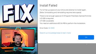 Fortnite Install Failed NOT Enough SPACE  FIX ✔️ Chapter 2 [upl. by Nugent]