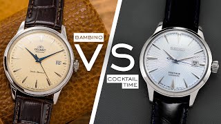 Two Of The BEST Affordable Mechanical Dress Watches  Orient Bambino vs Seiko Cocktail Time [upl. by Beka]