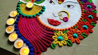 Durga Puja Navratri festivals rangoli and Diwali Dussehra rangoli 992 [upl. by Evangelina200]