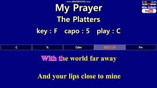 My Prayer  The Platters Karaoke amp Easy Guitar Chords Key  F Capo  5 [upl. by Nicodemus39]