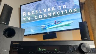 How to Connect TV to Receiver  With and Without HDMI and RCA  Onkyo Receiver Install [upl. by Welker]