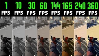 CSGO 1fps vs 10fps vs 30fps vs 60fps vs 120fps vs 144fps vs 165fps vs 240fps vs 360fps [upl. by Siladnerb]