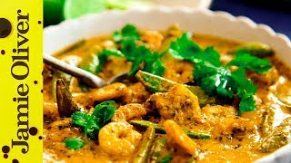 Jamies Thai Red Curry with Prawns  Jamie Oliver [upl. by Sachsse412]